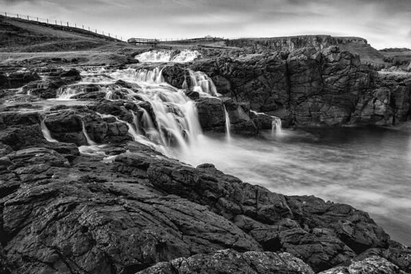 Dunseverick Art Print featuring the photograph Dunseverick Waterfall by Nigel R Bell