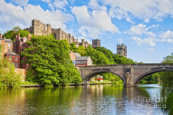 Architecture Art Print featuring the photograph Durham Castle and Cathedral Framwellgate Bridge England by Colin and Linda McKie
