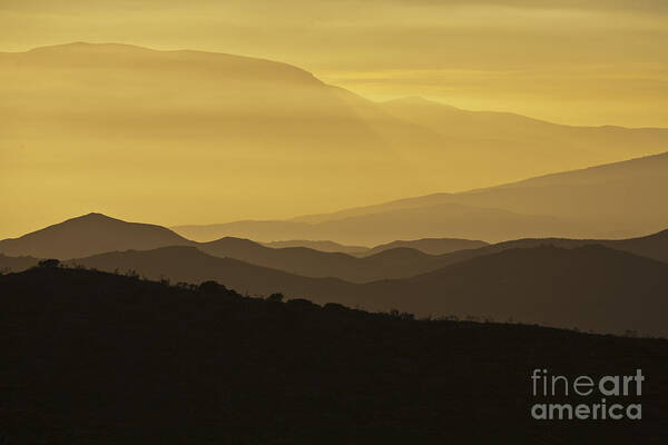 Landscape Art Print featuring the photograph Dusk Over the Spanish Hills of Andalusia by Heiko Koehrer-Wagner