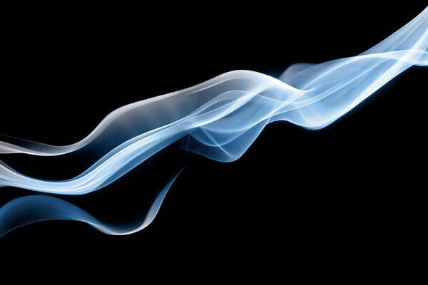 Smoking Issues Art Print featuring the photograph Dynamic Threads Of Blue Smoke by Anthony Bradshaw