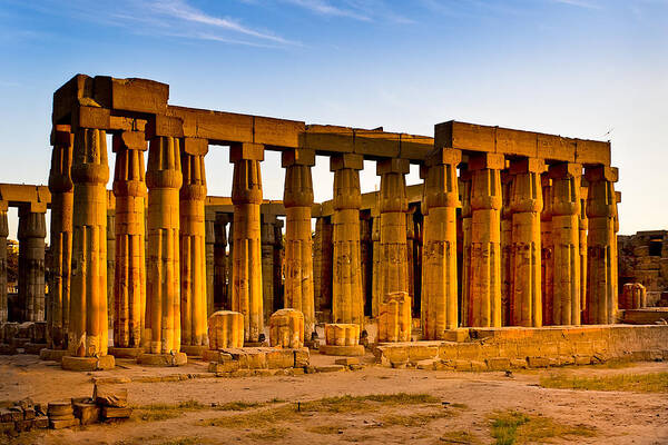 Egyptian Temple Art Print featuring the photograph Egyptian Temple Ruins in Luxor by Mark Tisdale