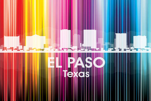 El Paso Art Print featuring the mixed media El Paso TX 2 by Angelina Tamez