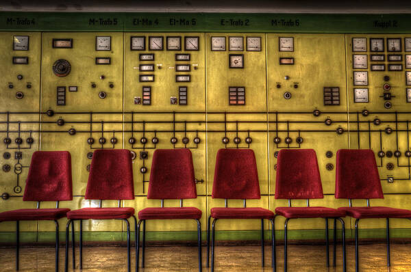 East Germany Art Print featuring the digital art Electric chairs by Nathan Wright