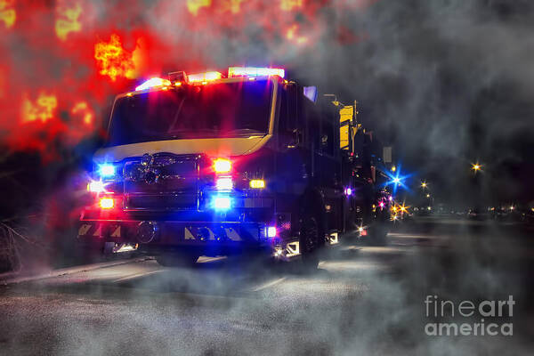 Fire Art Print featuring the photograph Emergency by Olivier Le Queinec