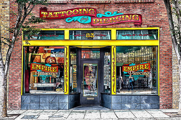 Asheville Art Print featuring the photograph Empire Tattooing and Piercing by John Haldane