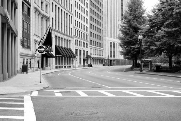 Boston Art Print featuring the photograph Empty Street In Boston by Klm Studioline