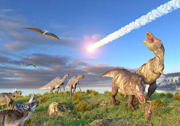 Artwork Art Print featuring the photograph End Of Cretaceous Kt Event by Roger Harris/science Photo Library