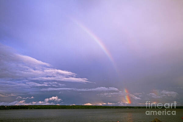 Rainbow Art Print featuring the photograph End of the Rainbow Sebago Lake Maine by Butch Lombardi