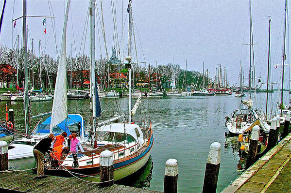  Marina In Enkhuizen Art Print featuring the photograph Enkhuizen Marina-Netherlands by Ruth Hager