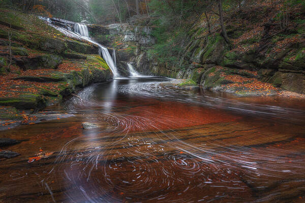 New England Autumn Waterfall Art Print featuring the photograph Ethereal Autumn by Bill Wakeley