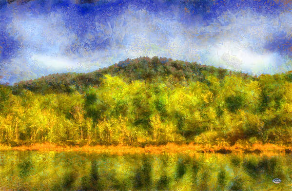 Etowah River Art Print featuring the digital art Etowah Reflections by Daniel Eskridge