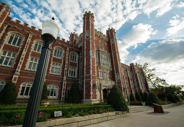 Ou Art Print featuring the photograph Evans Hall in the Evening by Hillis Creative