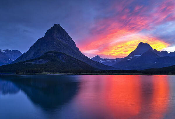 National Park Art Print featuring the photograph Evening Drama at Glacier by Andrew Soundarajan