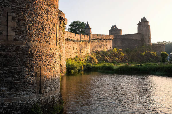 Fougeres Chateau Art Print featuring the photograph Evening Light in Fougeres by Ann Garrett