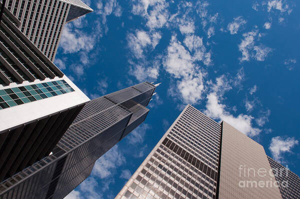 Chicago Downtown Art Print featuring the photograph Summit Ascent Vanishing Horizon at Willis Tower's Apex by Dejan Jovanovic