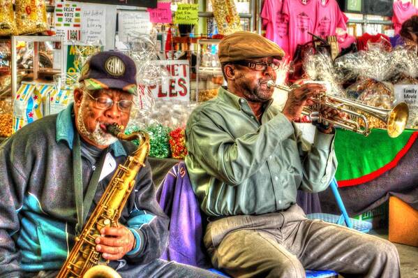 Alabama Art Print featuring the digital art Excelsior Band Horn Players by Michael Thomas