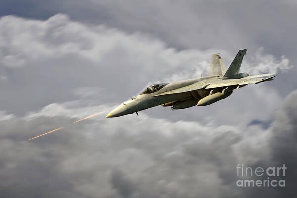 F18 Art Print featuring the digital art F18 Sting by Airpower Art