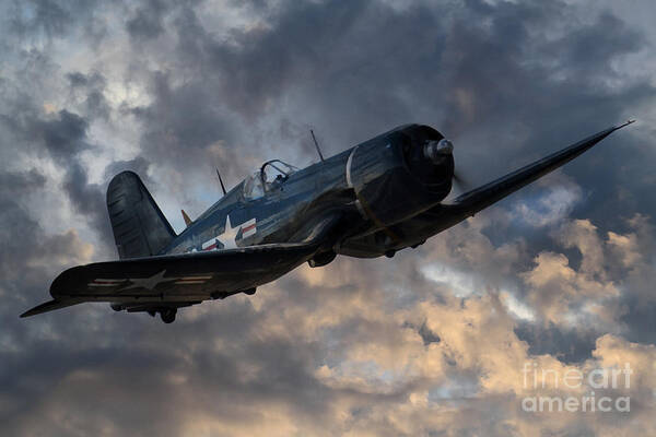 F-4u Art Print featuring the digital art F4 Corsair Tribute by Airpower Art