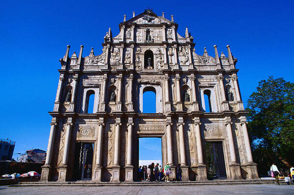 Macao Art Print featuring the photograph Facade Of Ruins Of Sao Paulo by Richard I'anson