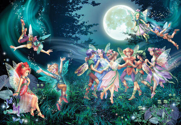 Zorina Baldescu Art Print featuring the photograph Fairies And Elves Dancing by MGL Meiklejohn Graphics Licensing