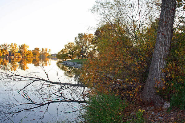 Lake Art Print featuring the photograph Fall Evening on Silver Lake by Ellen Tully