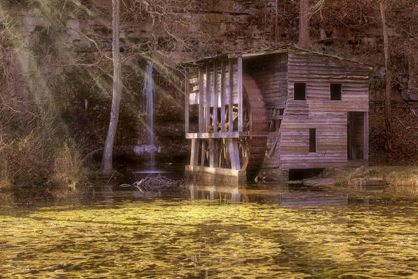 Falling Spring Mill Art Print featuring the photograph Falling Spring Mill - Missouri - Mark Twain National Forest by Jason Politte