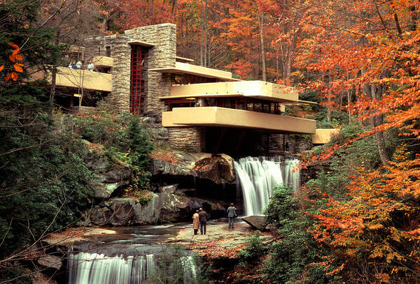 Allegheny Mountains Art Print featuring the photograph Fallingwater House At Bear Run by Theodore Clutter