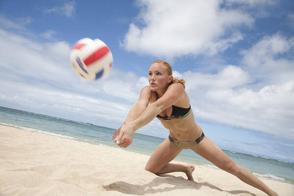 Athlete Art Print featuring the photograph Female Volleyballer by Brandon Tabiolo