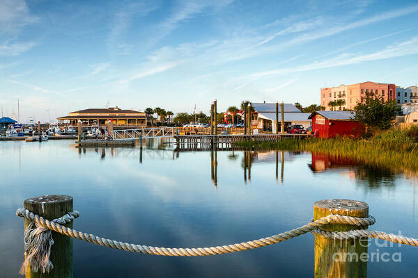 Downtown Amelia Island Art Print featuring the photograph Fernandina Beach Marina Amelia Island Florida by Dawna Moore Photography