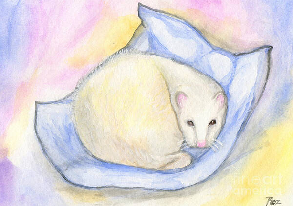 Ferret's Day Off Art Print featuring the painting Ferret's Day Off by Classic Visions Gallery