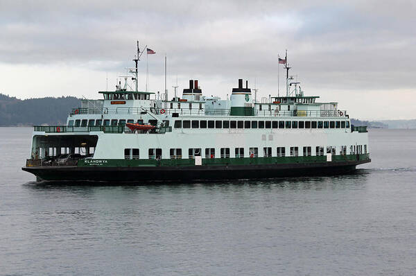 Washington State Ferry Art Print featuring the photograph Ferry Klahowya by E Faithe Lester