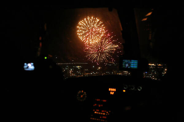 Fire Works Art Print featuring the photograph Fire in the Sky by Paul Job