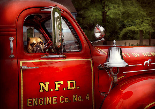 Savad Art Print featuring the photograph Fireman - This is my truck by Mike Savad