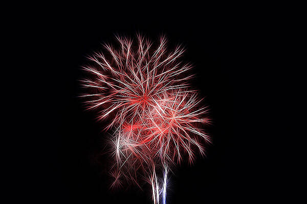 Fireworks Mackinac Art Print featuring the photograph Fireworks by Jackson Pearson