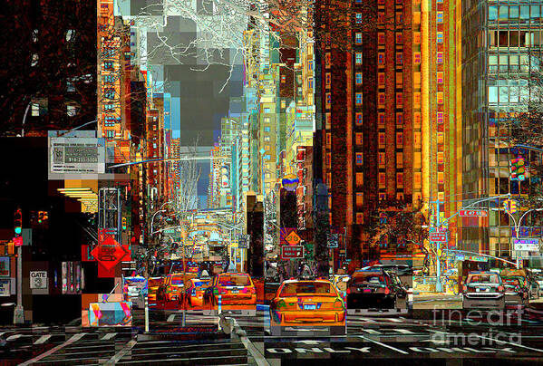 Abstract Art Print featuring the photograph First Avenue - New York NY by Miriam Danar