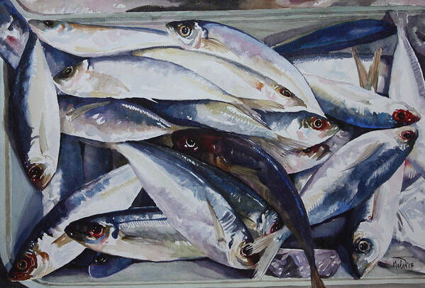 Fish Art Print featuring the painting Fish by Helal Uddin