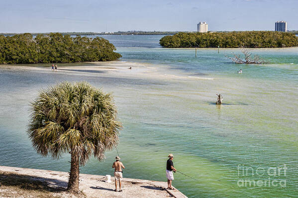 Florida Art Print featuring the photograph Fishing on Estero Bay near Fort Myers Beach Florida by William Kuta