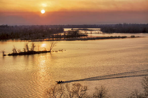 Sunset Art Print featuring the photograph Fishing the Arkansas River by Jason Politte