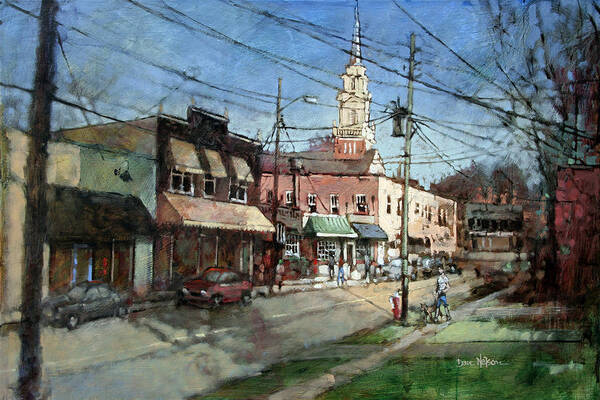 Five Points Art Print featuring the painting Five Points Evening by Dan Nelson