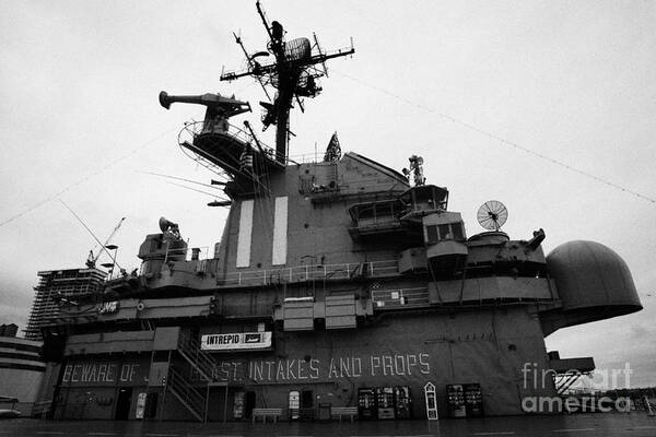 Usa Art Print featuring the photograph Flight deck island and bridges of the USS Intrepid at the Intrepid Sea Air Space Museum by Joe Fox