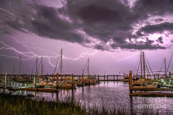 Lightning Art Print featuring the photograph Florida Lightning by Scott Moore