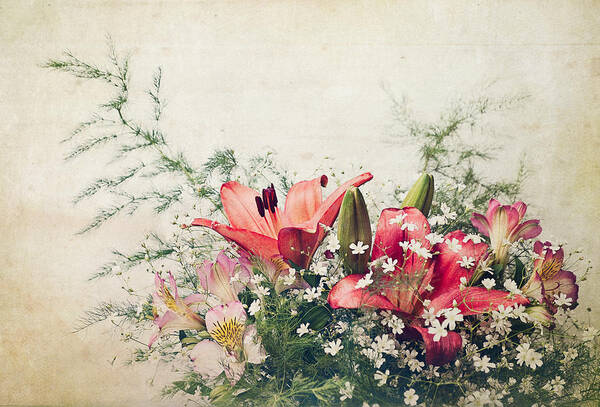 Anniversary Art Print featuring the photograph Flowers from my mom by Cristina-Velina Ion