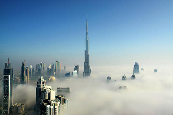 Tranquility Art Print featuring the photograph Fog In Dubai by © Naufal Mq