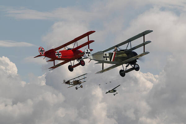 Aircraft Art Print featuring the photograph Fokker Squadron - Contact by Pat Speirs