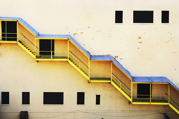 Architecture Art Print featuring the photograph Follow The Yellow by Mayumi Yoshimaru