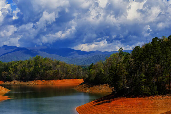 Landscape Art Print featuring the photograph Fontana lake storm by Flees Photos