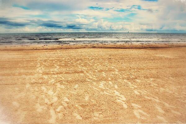 Beach Art Print featuring the photograph Footprints in the sand by Toni and Rene Maggio