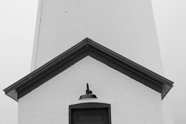 Fort Gratiot Light Art Print featuring the photograph Fort Gratiot Light Detail 4 BW by Mary Bedy