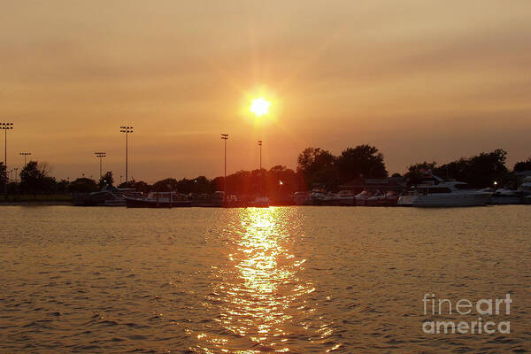 Freeport Summer Sunset Art Print featuring the photograph Freeport Summer Sunset by John Telfer