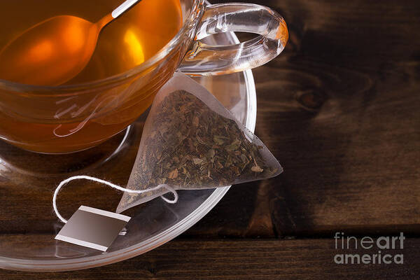 Tea Art Print featuring the photograph Fresh glass cup of tea by Simon Bratt